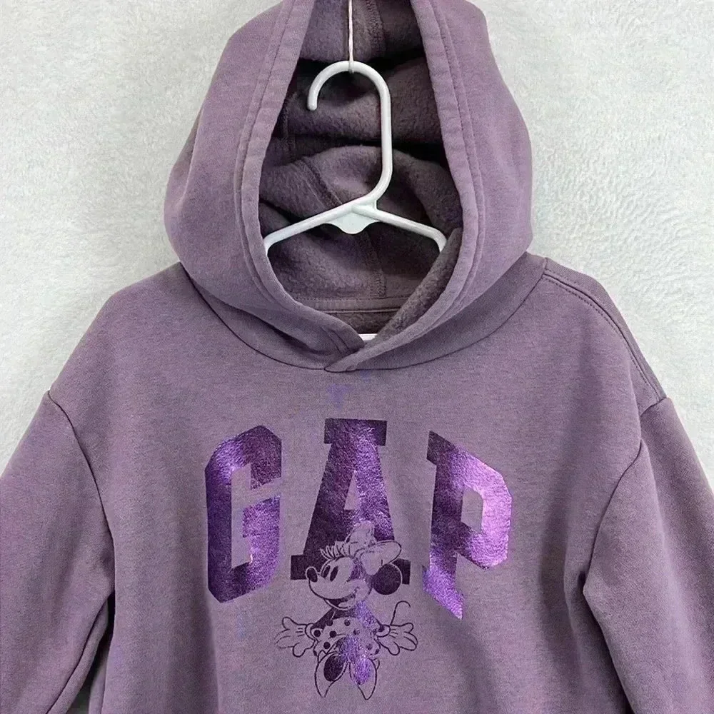 GAP x Disney Girls Hoodie Sweatshirt Size 4 Lavender Graphic Cotton/Polyester